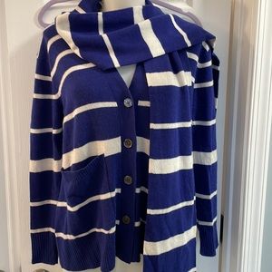Sutton Studio sweater & scarf cashmere blue PM